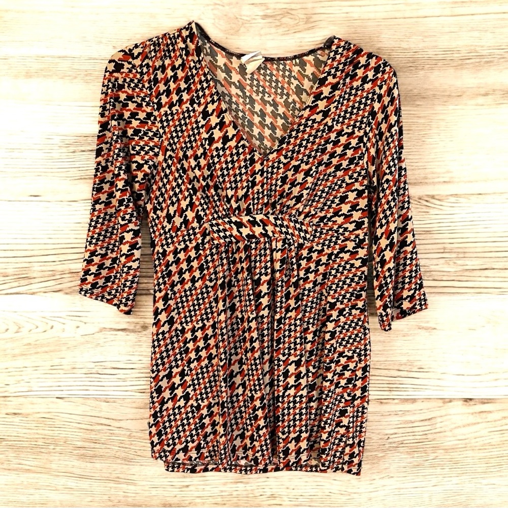 New Recruit Maternity Women's Tunic Top Large 3/4 Sleeve V Neck